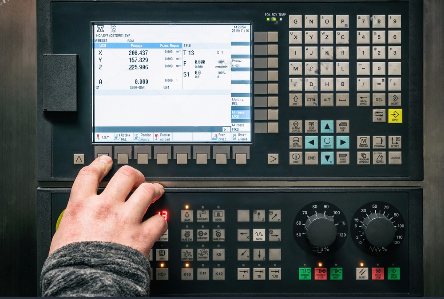 Man working on cnc programming