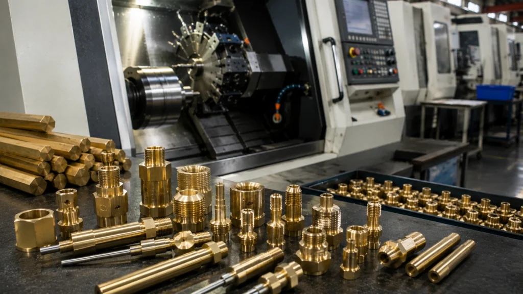 Precision brass components manufactured using CNC machining